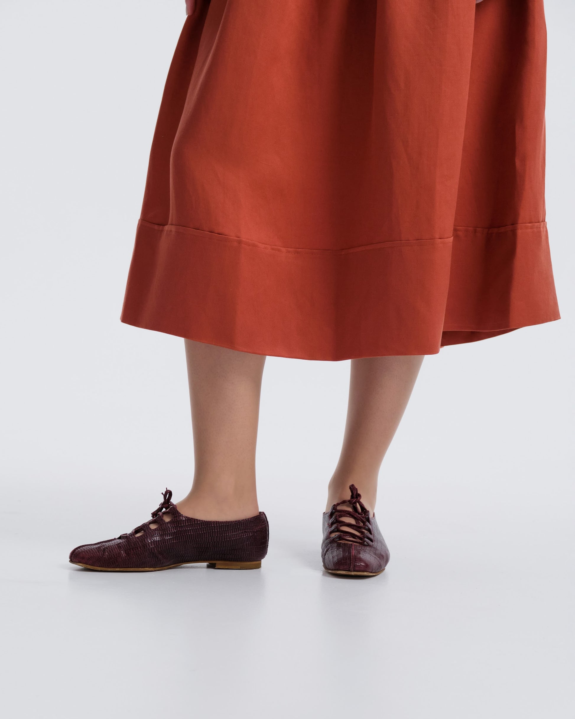 Palma Terre Cotta Midi Skirt