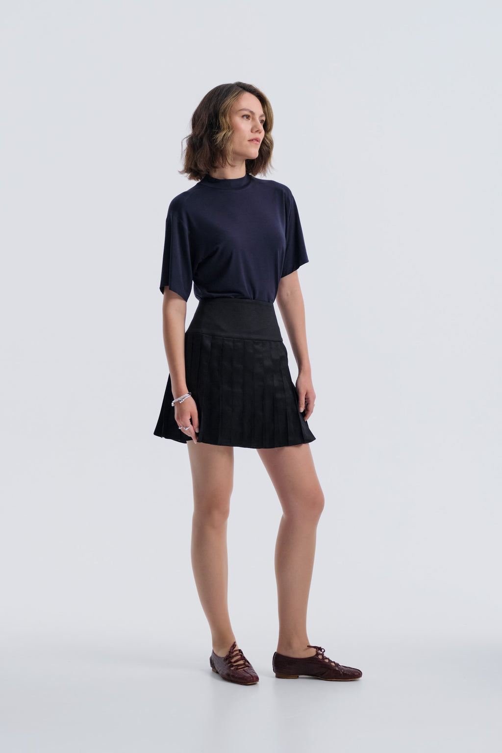Fetovaia Noir Pleated Skirt