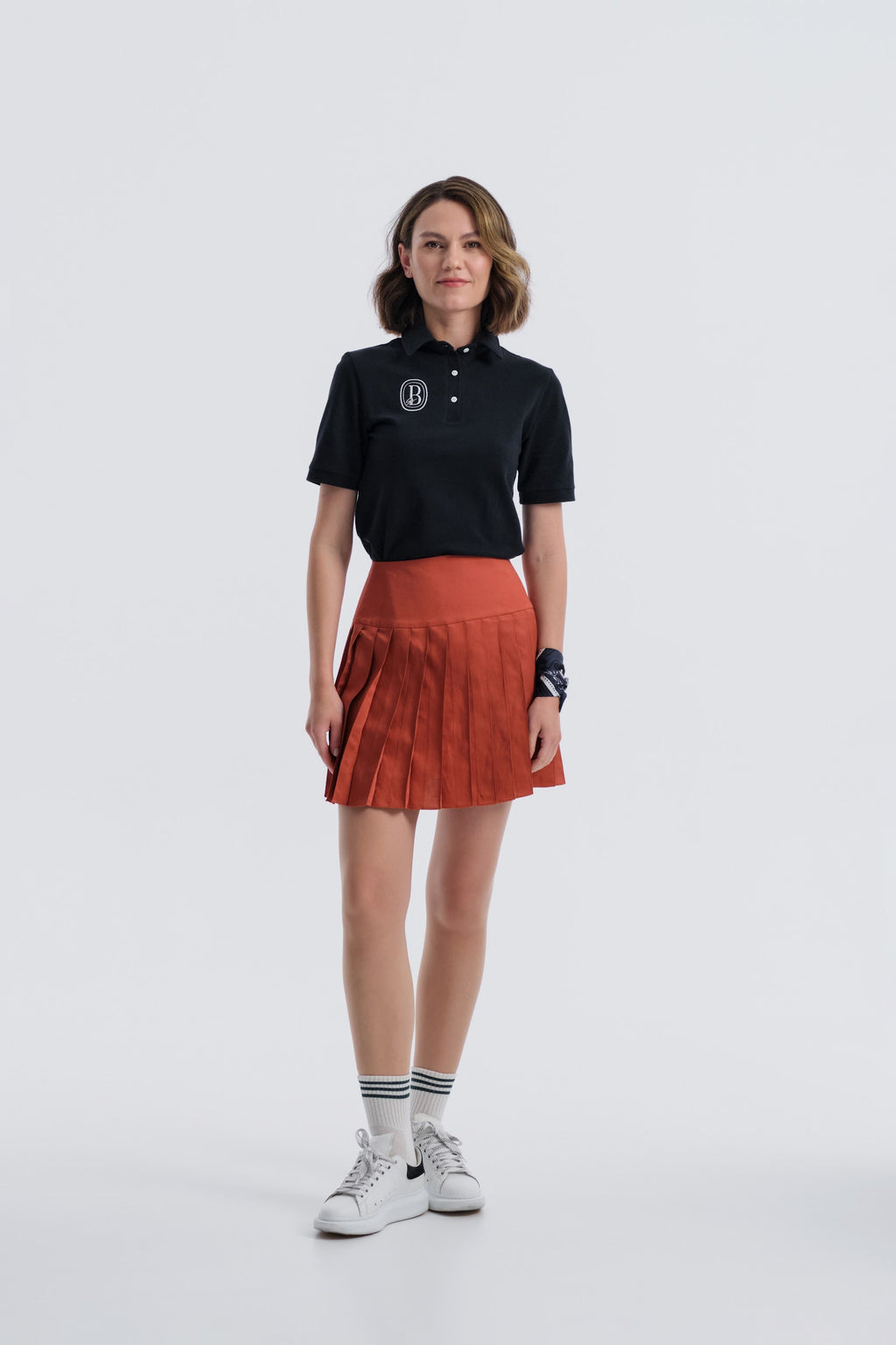 Sifnos Terre Cotta Pleated Skirt